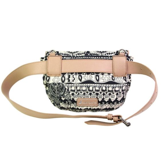 Sakroots BLACK WHITE JUTE COTTON ARTIST CIRCLE FANNY WAIST BAG CLUTCH HANDBAG - Picture 3 of 14